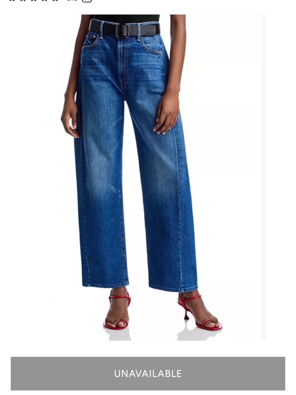 MOTHER Wide-Leg High-Rise Jeans in Blue Denim